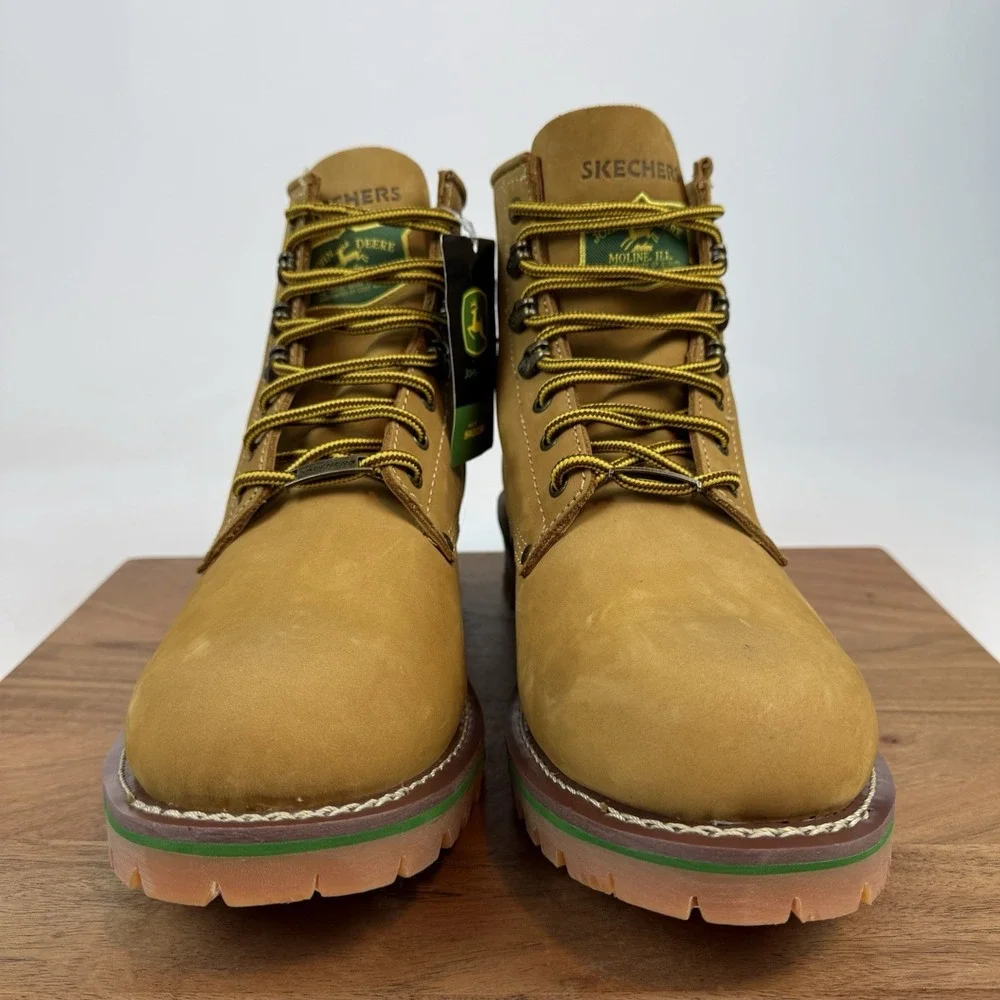 New Mens Skechers‎ x John Deere Cascades Leather Work Boots Shoes 13 D
